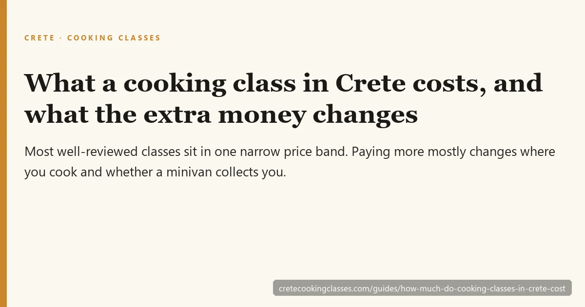 What a cooking class in Crete costs, and what changes as the price goes up